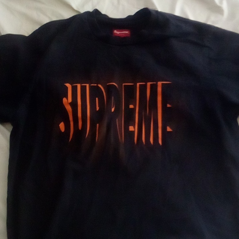 Navy blue supreme shirt size M